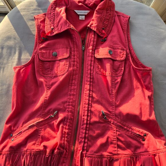 Christopher & Banks Women's Salmon Pink Vest Size Large - Picture 2 of 9